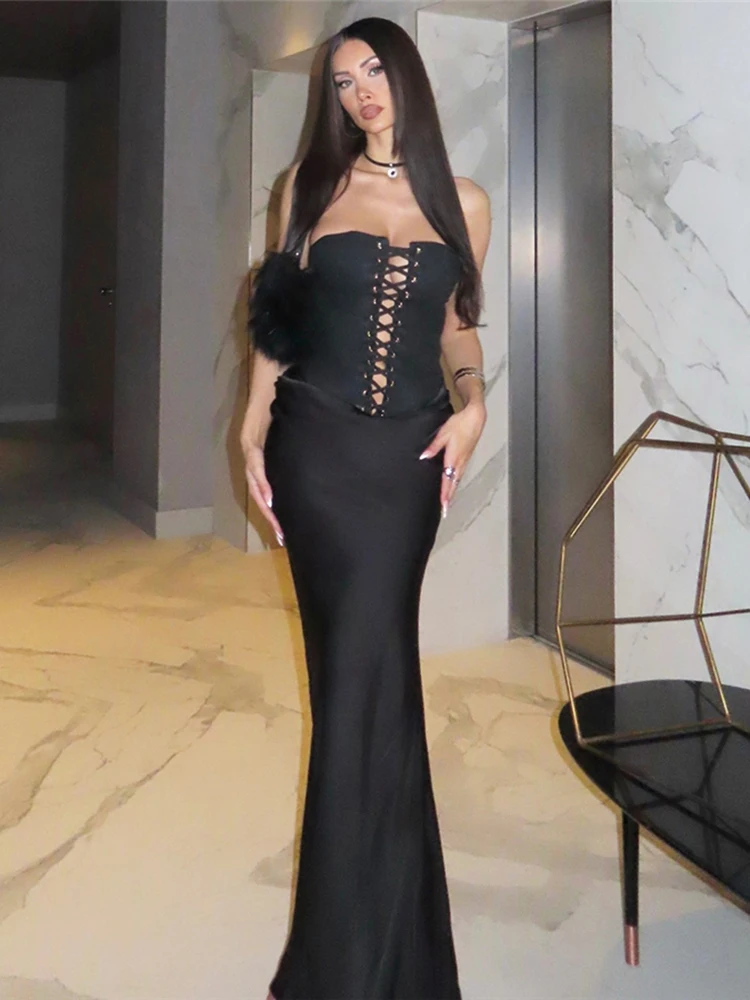 Sisterlinda sexy off-shoulder jurk vrouw strapless bandage borst wrap backless middernacht banket feest elegante skinny vestidos