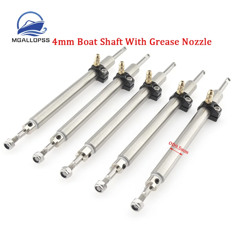 RC Boat L10/13/15/20/25/30/35cm Length Stainless Steel Tube+Grease Nozzle+4mm Stainless Steel Shaft for RC Electric Racing Boat