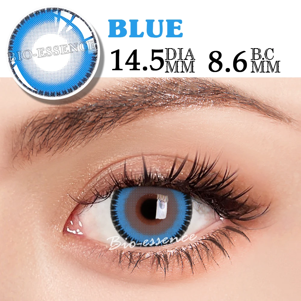 Bio-essence 1 Pair Blue Cosplay Lenses Colored Contact Lenses for Eyes Anime Accessories Anime Lenses Colorcon Blue Lenses