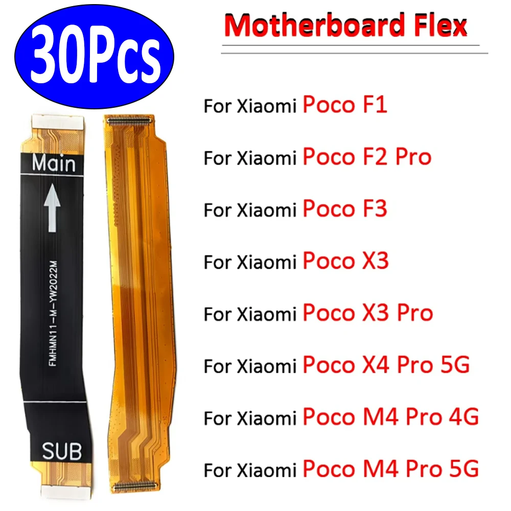 30 шт., для Xiaomi Poco X2 F2 Pro F1 F3 X3 GT M4 X4 Pro 4G 5G, соединительная лента для материнской платы, гибкий кабель для экрана