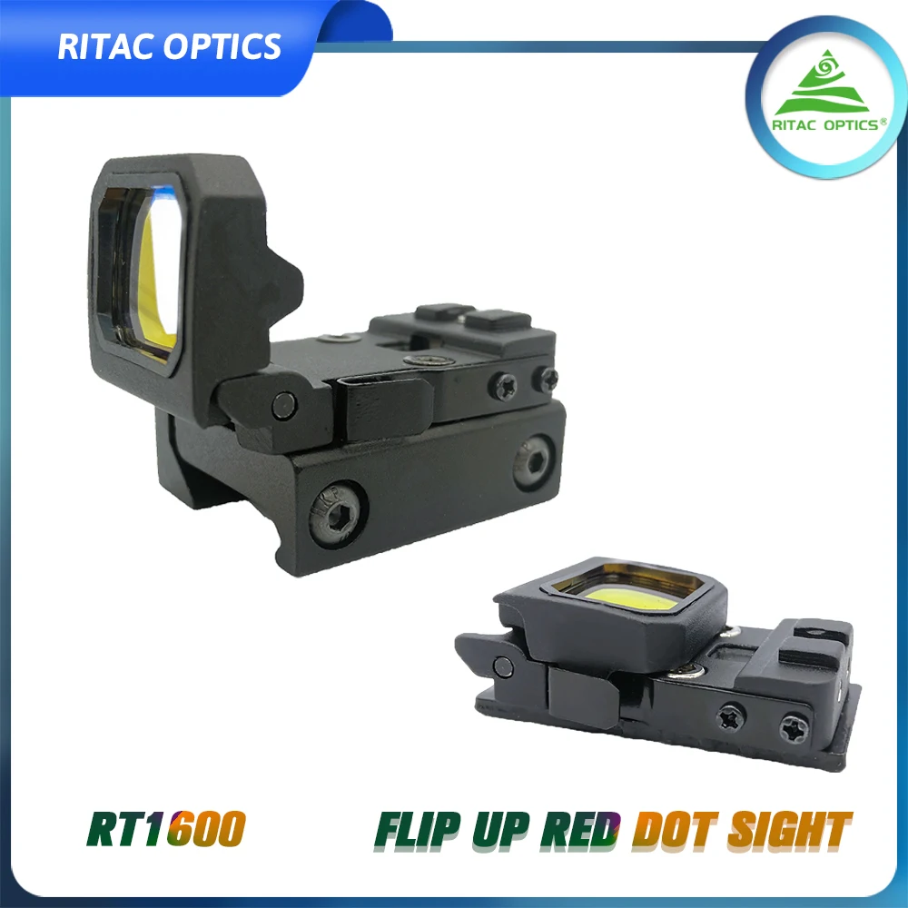 RITAC OPTICS Foldable 1x22x16 Flip Up Red Dot Sight Holographic Reflex Tactical Scope