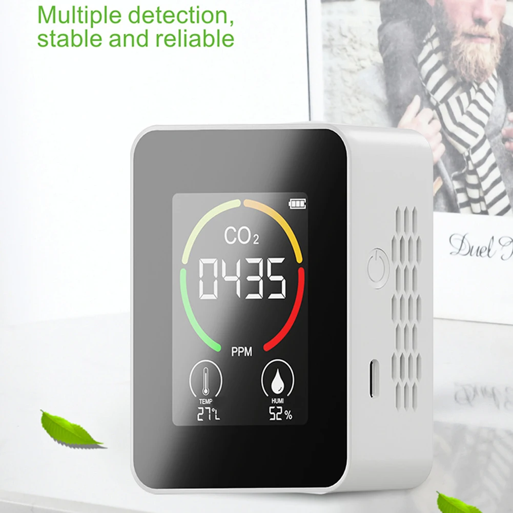 Tu-ya Wifi Indoor CO2 Sensor CO2 Meter Digital Air Detector Intelligent Air Quality Analyzer Air Pollution Monitor Gas Detector