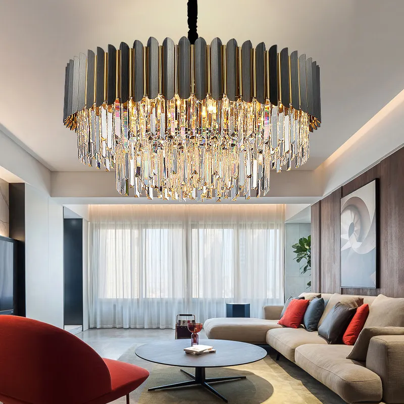 New Arrival Post Modern Light Luxury LED Crystal Chandelier Nordic Minimalist Living Room Dining Room Personality Home Lighting