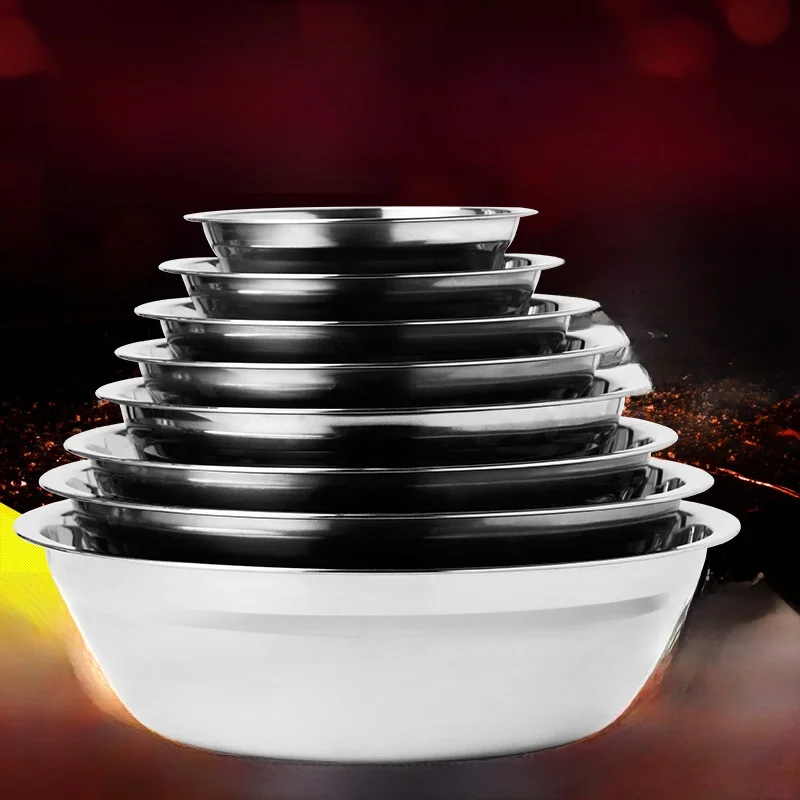 

Миска круглая из нержавеющей стали Thiened для взбивания яиц, нарезки овощей, замешивания теста, приготовления супов, небольшая кухонная миска для сервировки стола