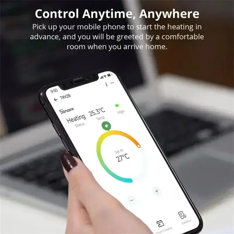 SONOFF TRVZB Zigbee Thermostatic Radiator Valve Smart Home Heating Froest Protection Remote Group Control Via EWeLink Alexa