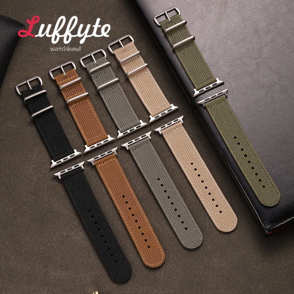 Nylon-Armband für Apple Watch 1–10 Ultra SE 2, Herren- und Damen-Freizeitarmband für iWatch-Armbänder 49/46/45/44/42/41/40/38 mm
