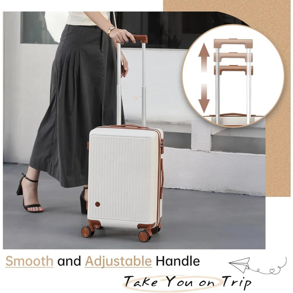 Spinner Wheels Carry-On Luggage, 22x14x9 Inch Airline Approved, Compact Hardside Suitcase with TSA Lock, Hard Shell Design, Trav