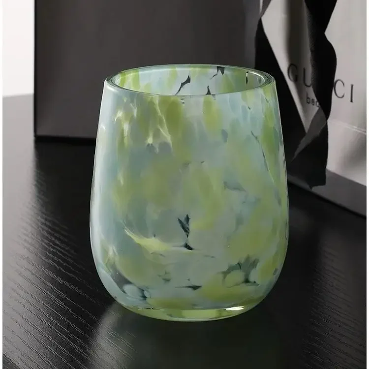 

Colored Point Green Glass Crystal Glass cup Coffee Milk Juice Glass , whiskey glass, water cup