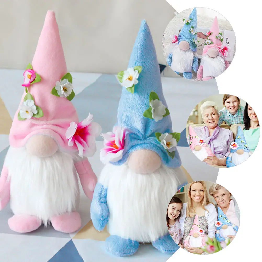 

Гном на День матери: очаровательное праздничное украшение, гном с весенними цветами, милый подарок для декора вечеринки ко Дню матери