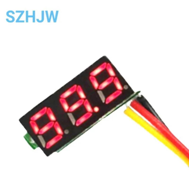 0.28 Inch 2.5V-40V Mini Digital Voltmeter Voltage Tester Meter Red/Blue/yellow/green LED Screen Electronic Parts Accessories