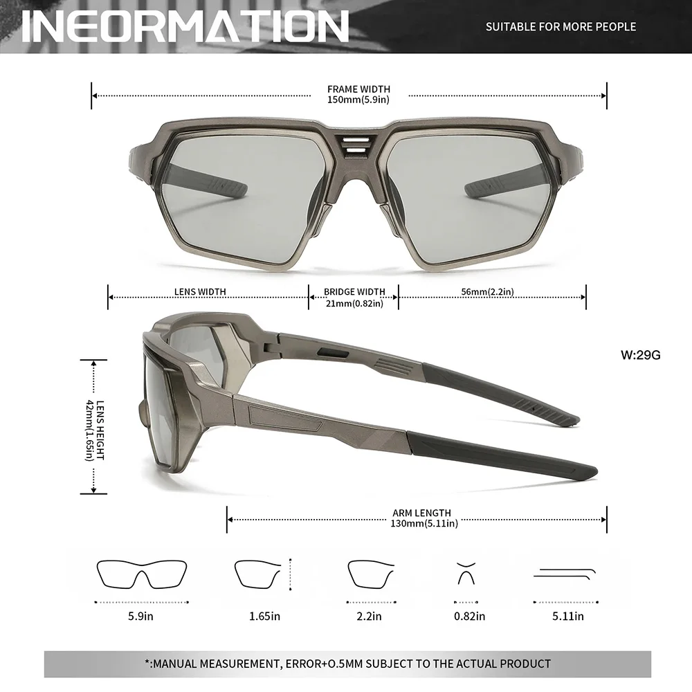 Beliebte quadratische polarisierte Sonnenbrille, UV-Schutz, Sportbrille, Herren, Damen, UV400-Brille, Geschenk für Familie und Freunde – Detail 1
