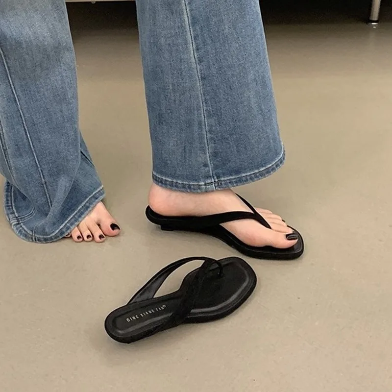 Thick-soled Women's Sandals 2025 New Style Genuine Leather One-button Roman Women's Sandals Height-increasing Beach Shoes