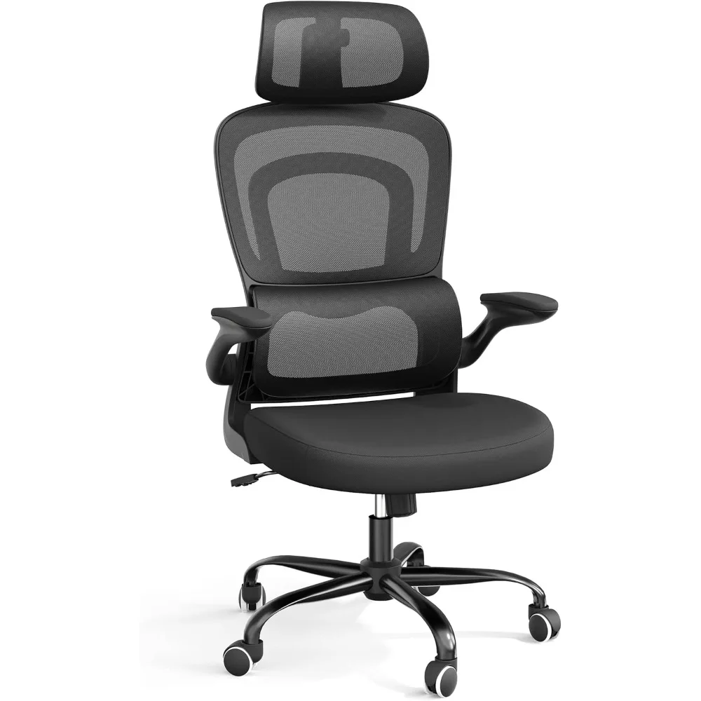 

Ergonomic Mesh Office Chair with Lumbar Support, High Back Office Chair with Flip-up Arms, Mesh Computer Gaming Chairs with Adju