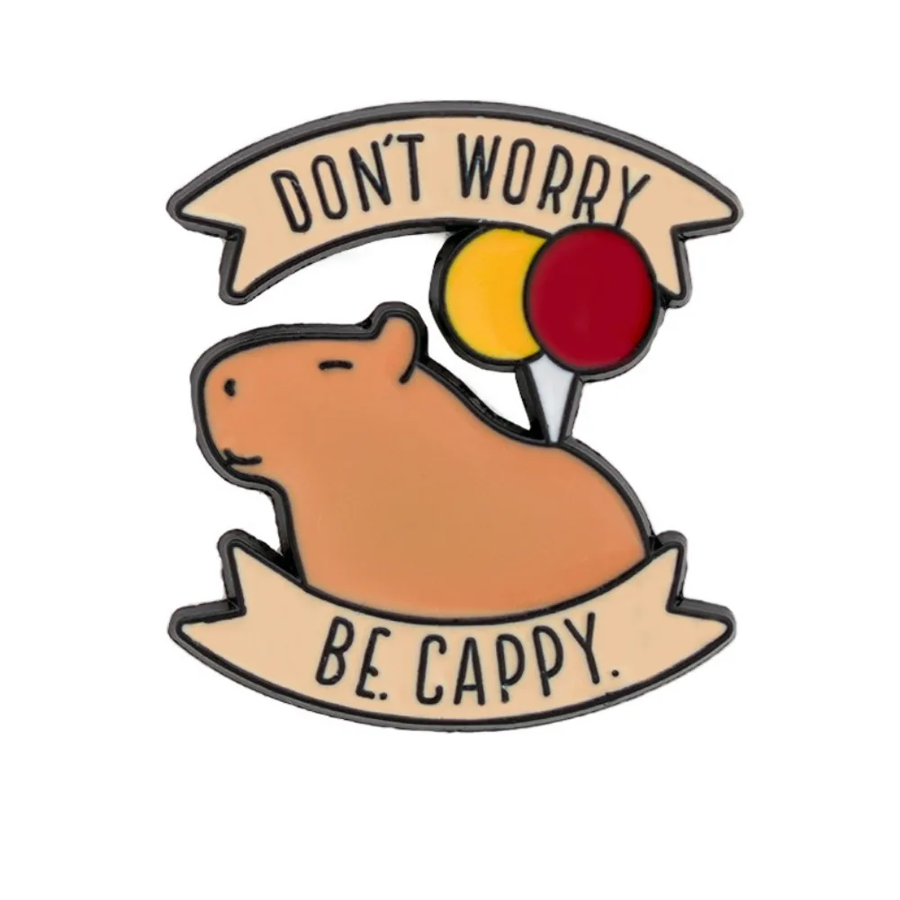 Broches de gato Capybara de dibujos animados, alfileres de esmalte, insignias de solapa de Metal, regalo para niños y amigos