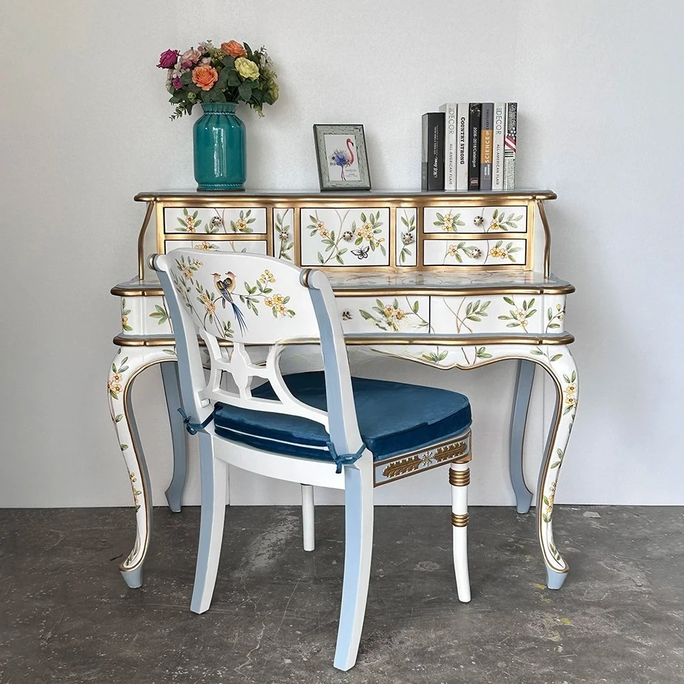 

Стол во французском придворном стиле, американский роскошный окрашенный стол с имитацией фортепиано, комод