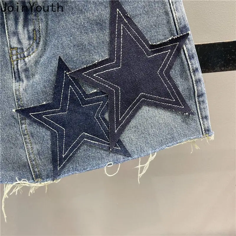 Denim Skirts for Women High Waist Vintage Saia Fashion Korean A-line Jupe 2023 Faldas Mujer De Moda Casual Korean Y2k Mini Skirt