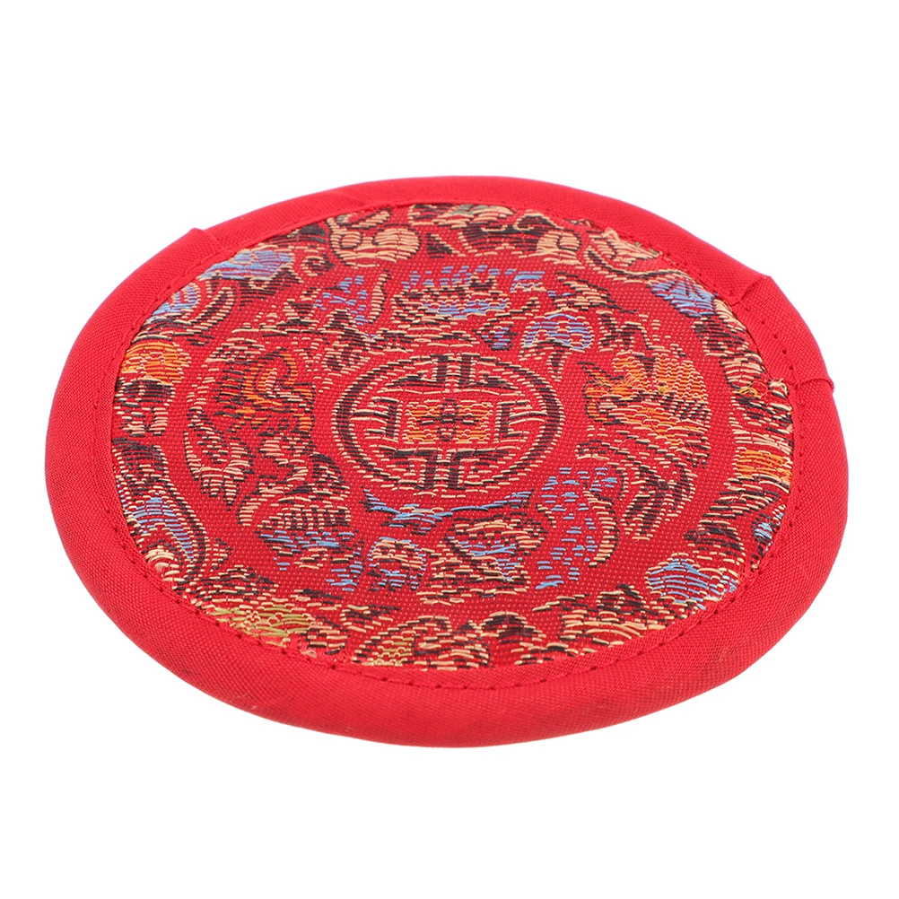 

Premium Embroidery Sound Bowl Cushion Rounded Ritual Implement Mat Durable Religious Singing Bowl Pad Accessories