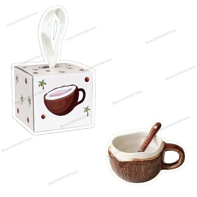 For Ceramic Creative Cute Coconut Meat Coffee Cup Milk Home Breakfast Mark Ceramic Cup