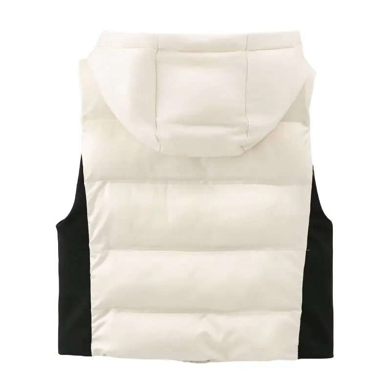 Gilet imbottito in cotone caldo da donna Cappotto autunno inverno Gilet senza maniche Casual Spessore caldo allentato Moda con cappuccio Canotta streetwear