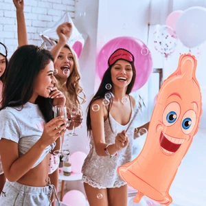 1 قطعة كبيرة Salgy شكل ورقة بالون توديع العزوبية حزب نفخ القضيب الثدي بالون لعروس الزفاف لتكون حفلة الديكور الكرات الأرضية أعلى 12 مبيعات نفخ حزب القضيب - No3