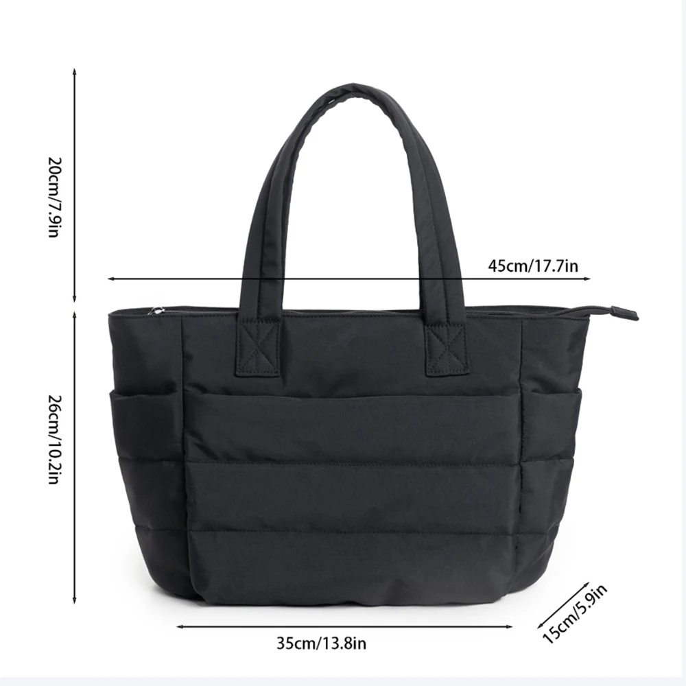 Women's Large Capacity Lightweight Fluffy Handbag Suitable For Travel, Work, Beach, Gym, Multifunctional Storage Bag image 5