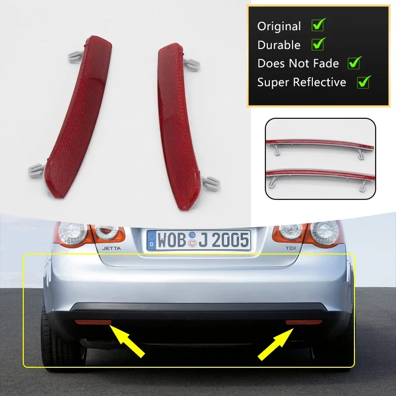 For Volkswagen VW V Jetta A5 Vento Bora 2006~2010 1K5945105 1K5945106 Rear Bumper Reflector Light Brake Stop Turn Signal Lamp