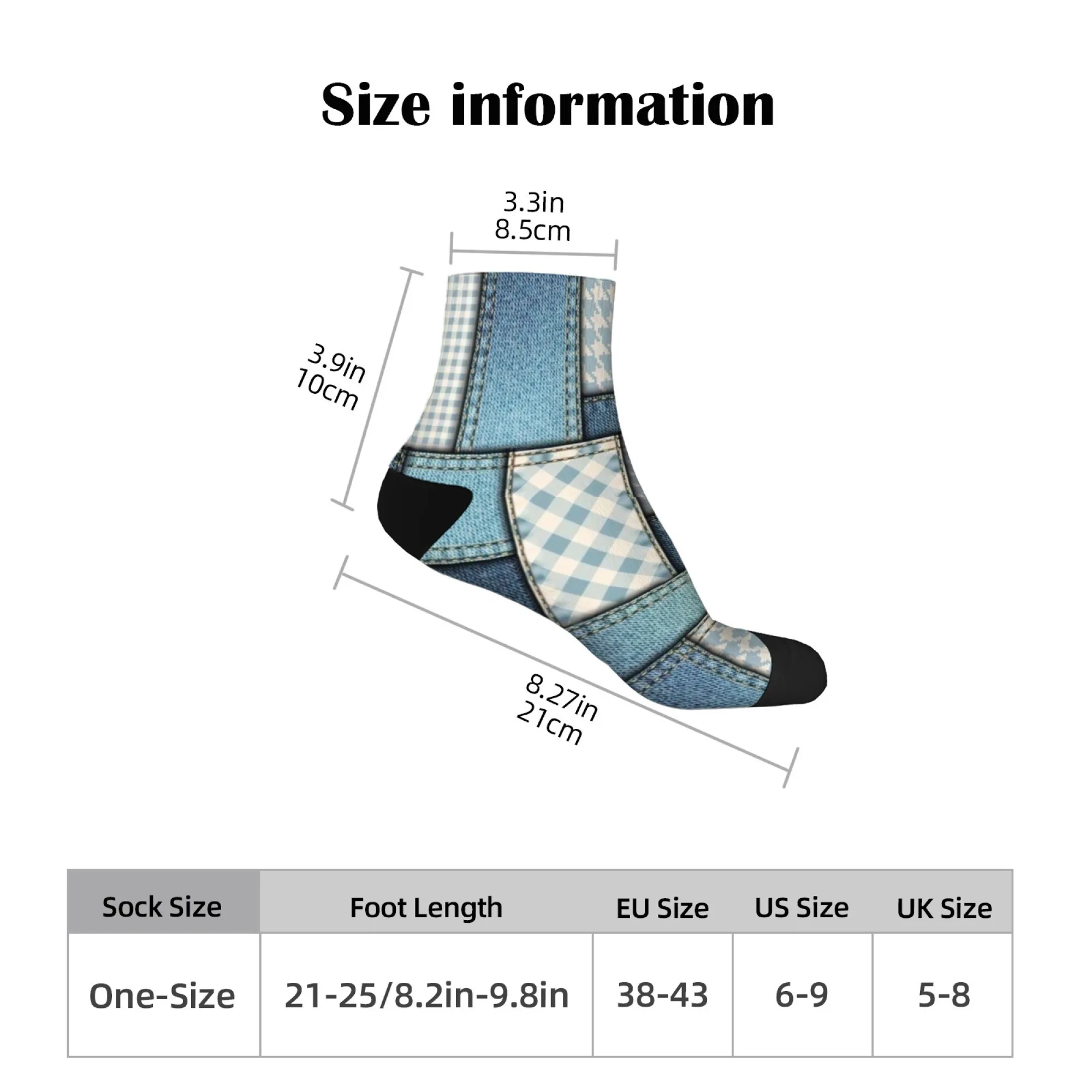 Calzini corti stile scozzese blu Miscela di poliestere Calzini casual comodi per donna Uomo Unisex Morbidi e traspiranti Leggeri