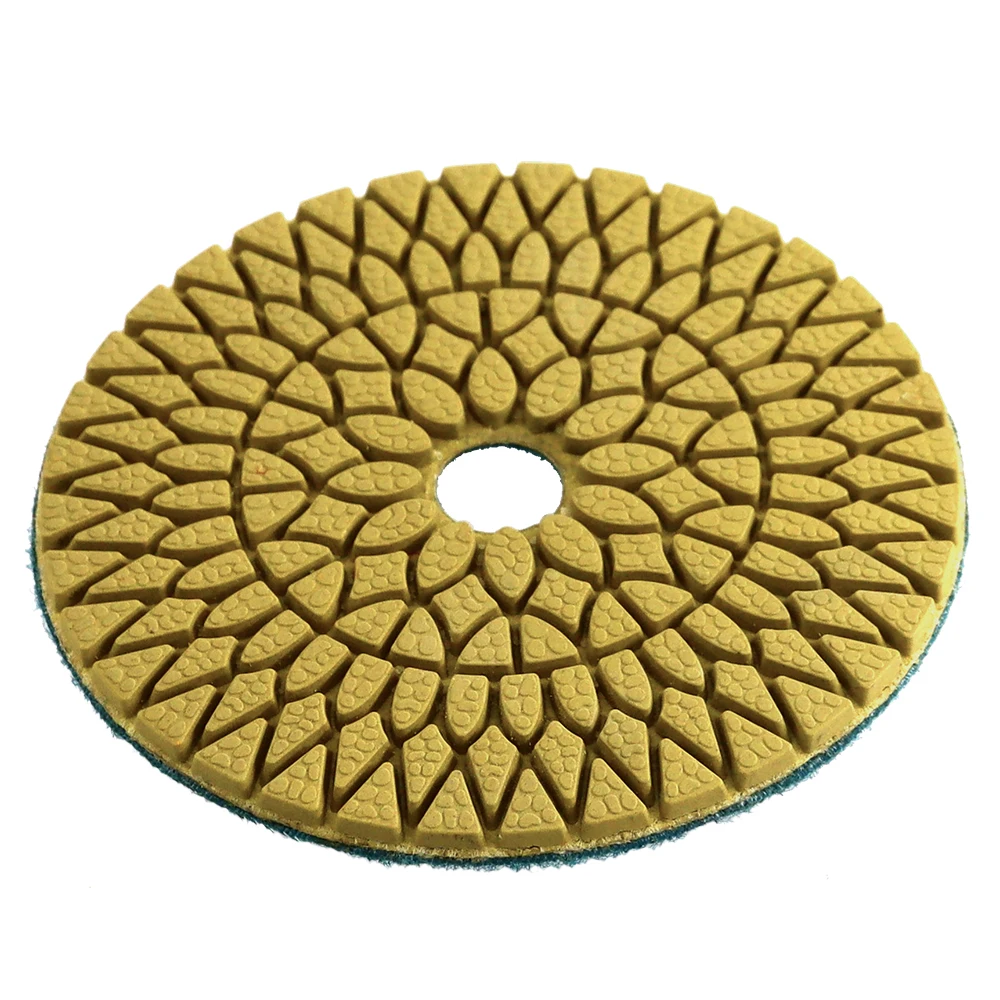 RIJILEI 10 Pcs/Lot 4 Steps 100mm Top Marble Polishing Pads 4Inch Diamond Polishing Pad Granite Wet Flexible Polishing Pad WPD06