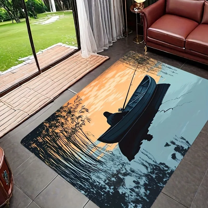 

1PC Boat Kitchen Rugs Non-Slip Home Door Mats Pop design Bathroom Rugs Bath Mat Carpet for Home Sink Laundry Decor