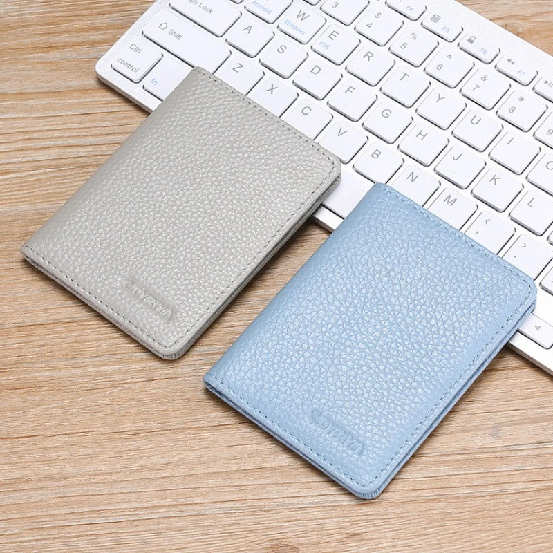 

Leather Card Holder Multi Slot Wallet for Men Women Bank ID Credit Card Organizer Portable Travel