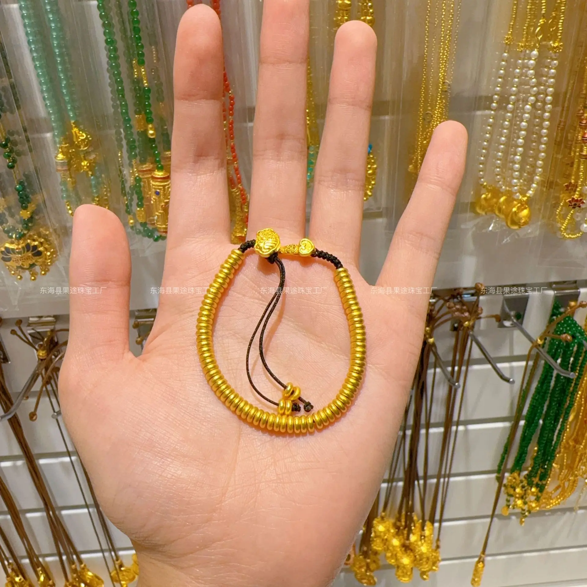 

Plated With Real Gold Preservation Ancient Sand Gold Ruyi Plate Wrapping Handmade Weaving Versatile Niche Bracelet Girls Gift