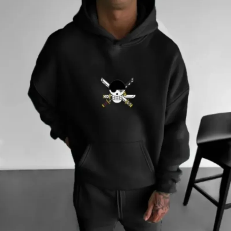 ONE PIECE Chopper Sauron Luźna Bluza z Kapturem Anime Periferialia 2025 Jesień i Zima Męska i Damska Czysta Bawełna Amerykański Sweter Top