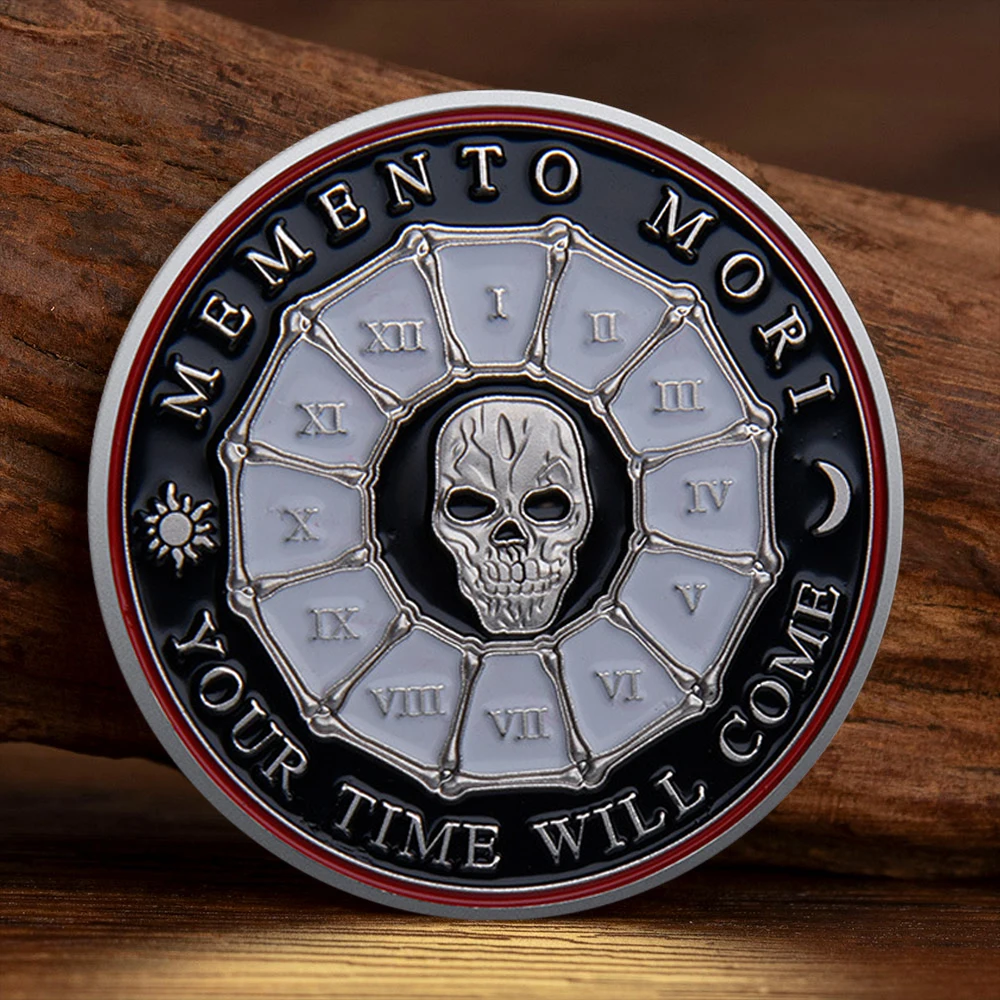 تذكر أن يعيش Memento Vivere Souvenir Coin مطلية بالذهب Memento Mori وقتك سوف يأتي عملة تذكارية