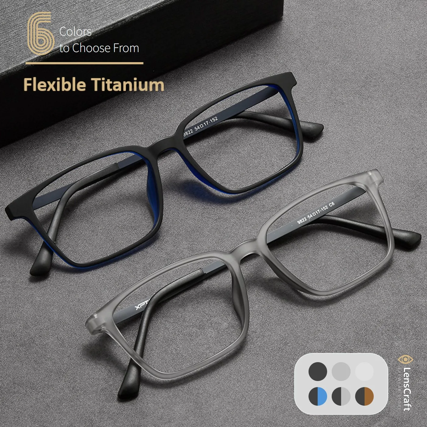 نظارات قصر النظر الطبية المضادة للضوء الأزرق، إطار تيتانيوم TR90 خفيف للغاية، نظارات عصرية للرجال والنساء #2