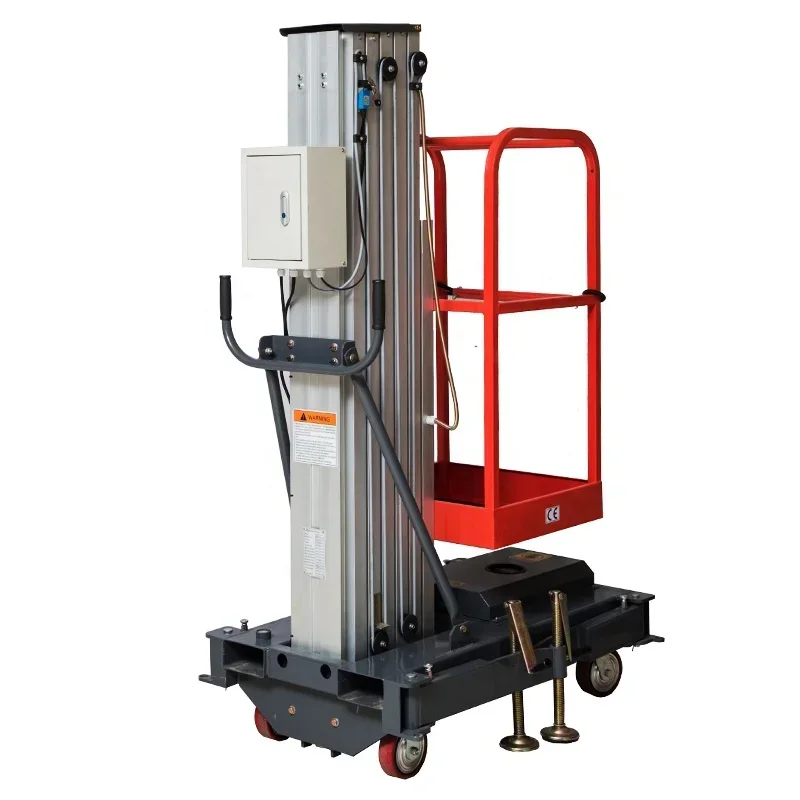 *---150kg Hydraulic One Single Man Aluminum Mast Aerial Work Platform Ladder Lift