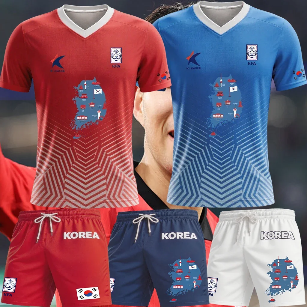 

Latest Korean Team Short Sleeved T-shirt for Quick Drying Breathable Training Children's Fashion Printed Short Sleeved T-shirt