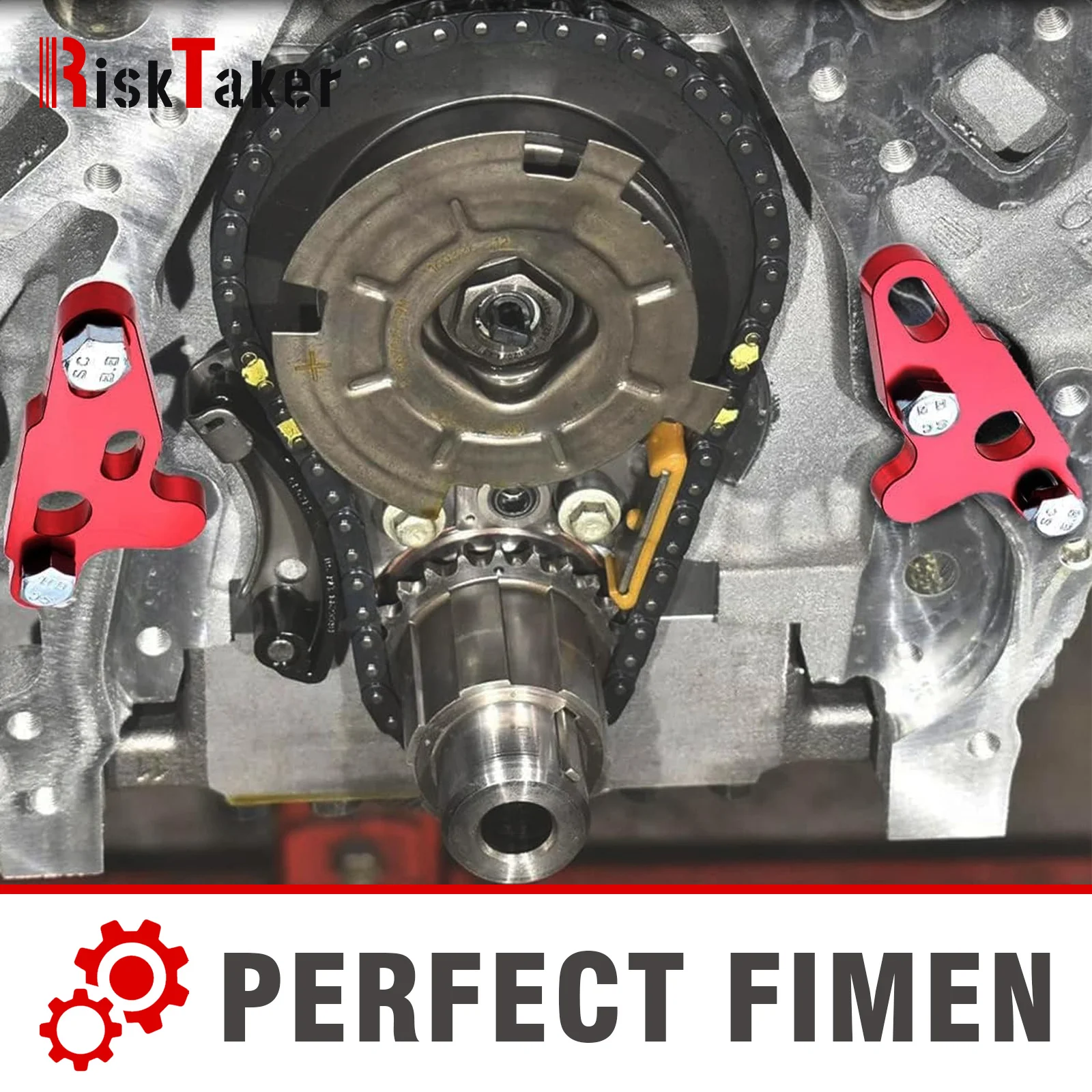 Ferramenta de alinhamento da bomba de óleo RiskTaker 2 peças, kit de guia da bomba de óleo, compatível com motores Gen V Lt1, Lt4, Lt5, L83, L86, L87 (vermelho)