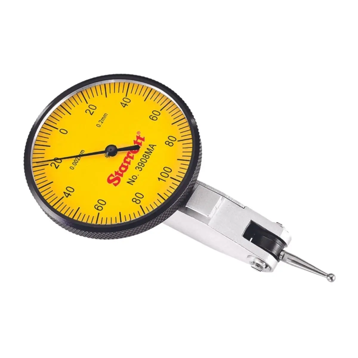 STARRETT 3908MA Dial Test lever Indicator with Dovetail Mount Range 0.2mm Graduation 0.002mm Dial Reading 0-100-0