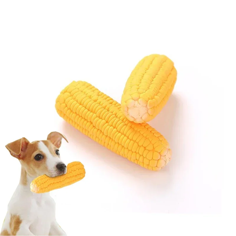 Pet Toys Squeak Toys Latex Corn Shape Puppy Dogs Toy Pet Supplies Training Playing Chewing Dog Toys for Small Dogs Pet Products