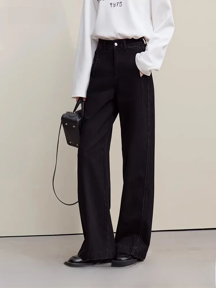 

Удобные хлопковые широкие джинсы, женские свободные повседневные брюки, новые весенние джинсовые брюки, универсальные весенние женские сезонные брюки