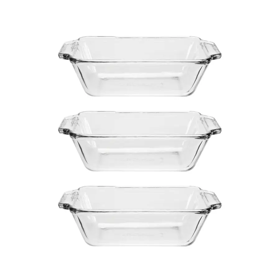 

Стеклянная форма для выпечки хлеба, 1,5 литра, набор из 3 штук