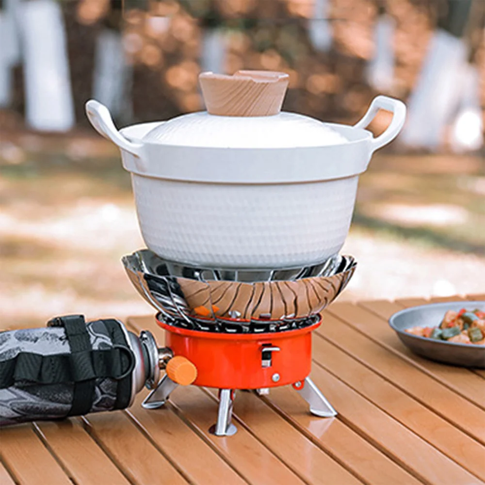 Portable Windproof Stove Folding Ultralight Picnic Cooker Camping Wind Proof Gas Stove Outdoor Fire Stove for Travel Camping