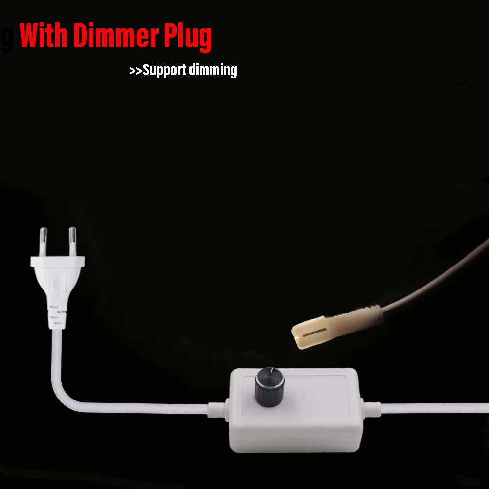 COB Light LED Dimmer/Switch Plug EU Plug For 220V 288/360Led/M COB Led Strip Light Power Supply Adapter