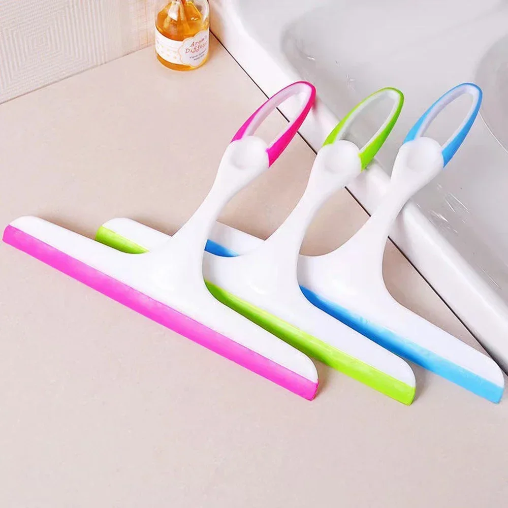 

Household Cleaning Bathroom Mirror Cleaner With Silicone Blade Holder Hook Car Glass Shower Squeegee Window Glass Wiper Scraper