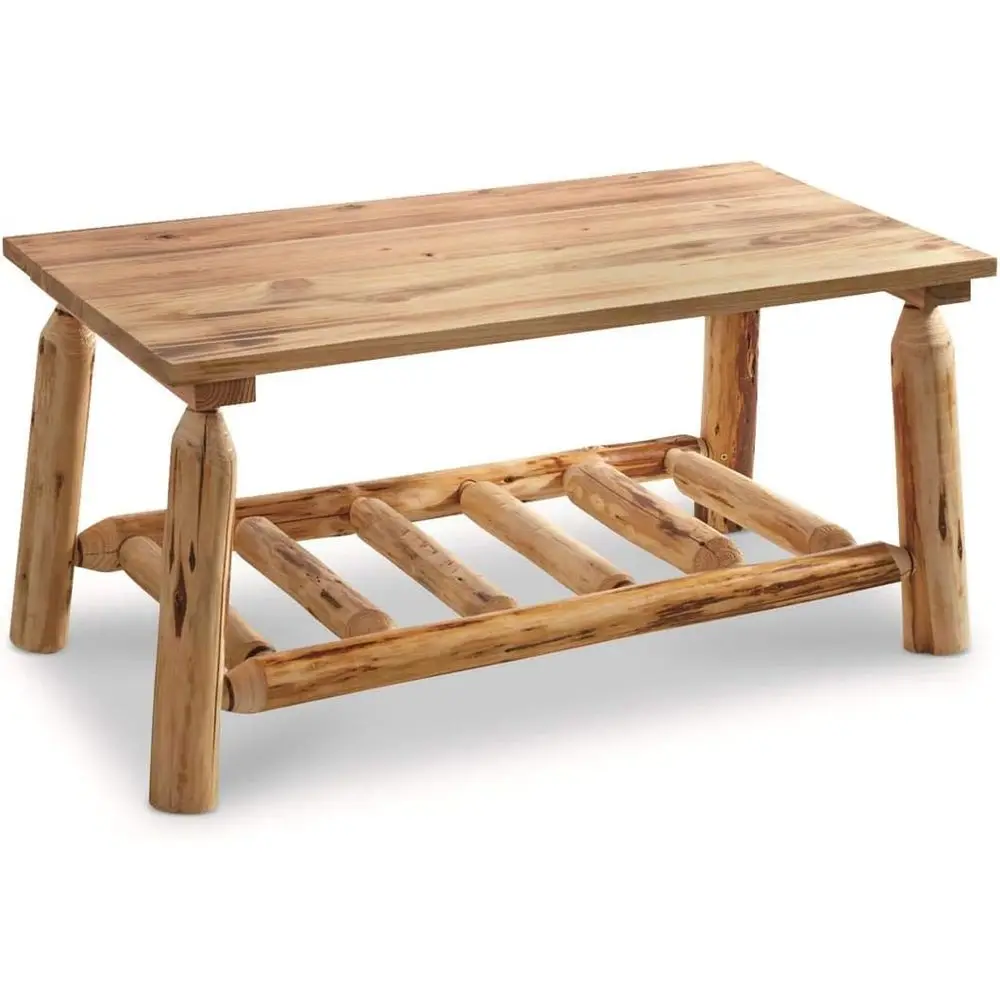 

Log Coee Table, Rustic Natural Weathered Wooden Recular Center Tables or Living Room
