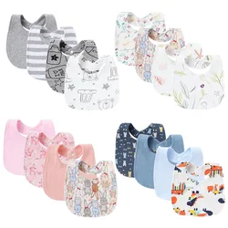 4Pcs Baby Bibs Burp Clothes Cotton Newborn Bibs Baby Stuff Infant Accessories Toddler Saliva Towels for Girls Boys Baby Care