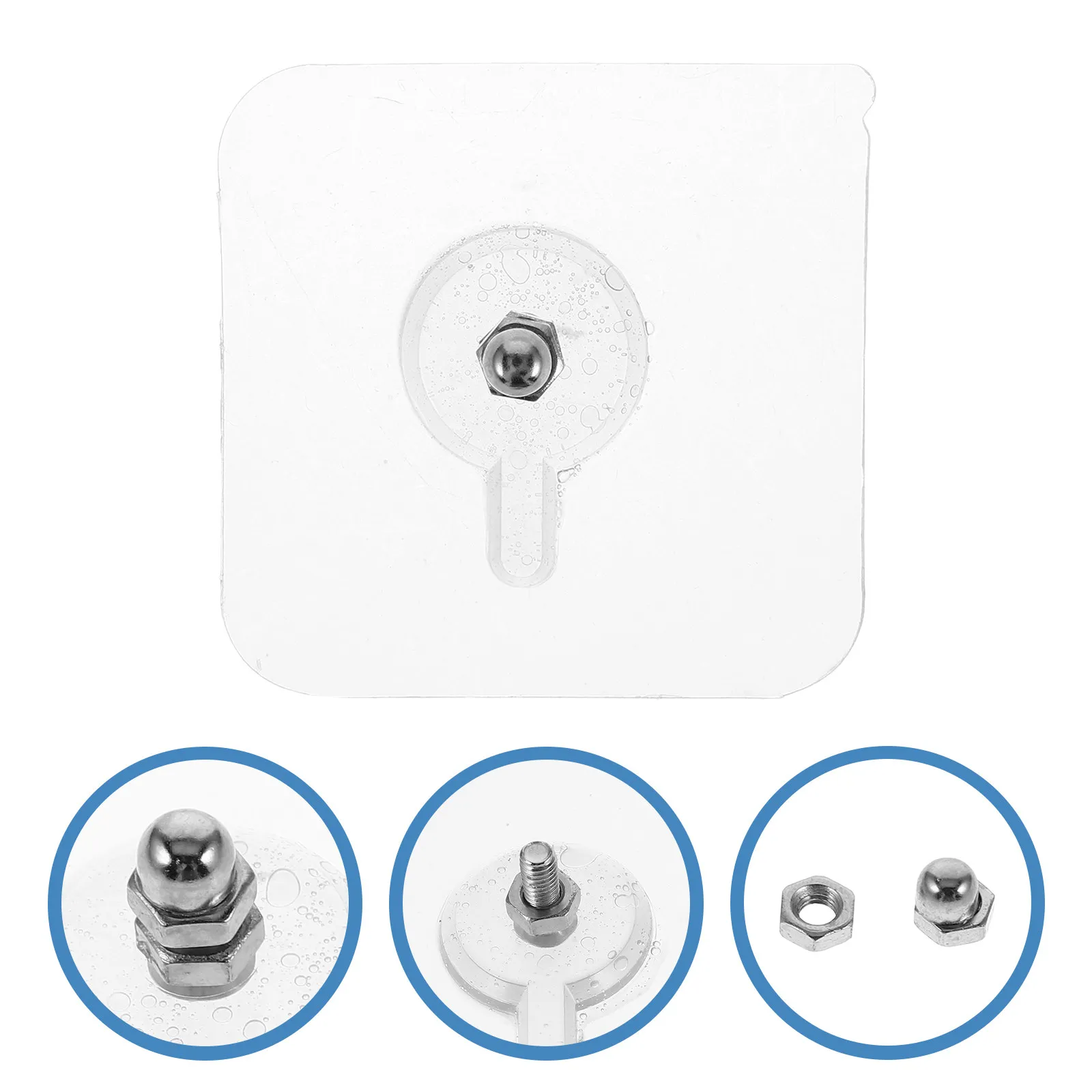 10pcs Seamless Non-Trace Wall Hooks with Clear Adhesive Pads – Heavy-Duty for Kitchen, Bathroom & Home