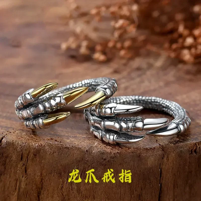 Trendy Retro Men's Ring Personalized Fashionable Exquisite Dragon Claw Jewelry Ring