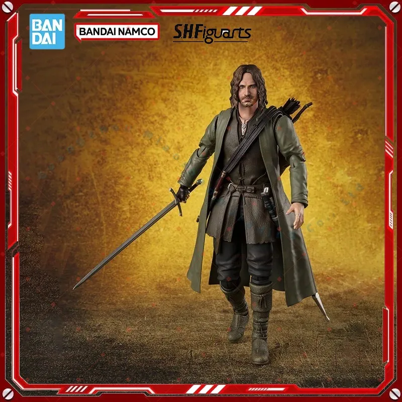 

Original box Bandai SHF THE LORD OF THE RINGS Aragorn Figure Finished Model kit Anime full Action Toy Gift for kids In shock