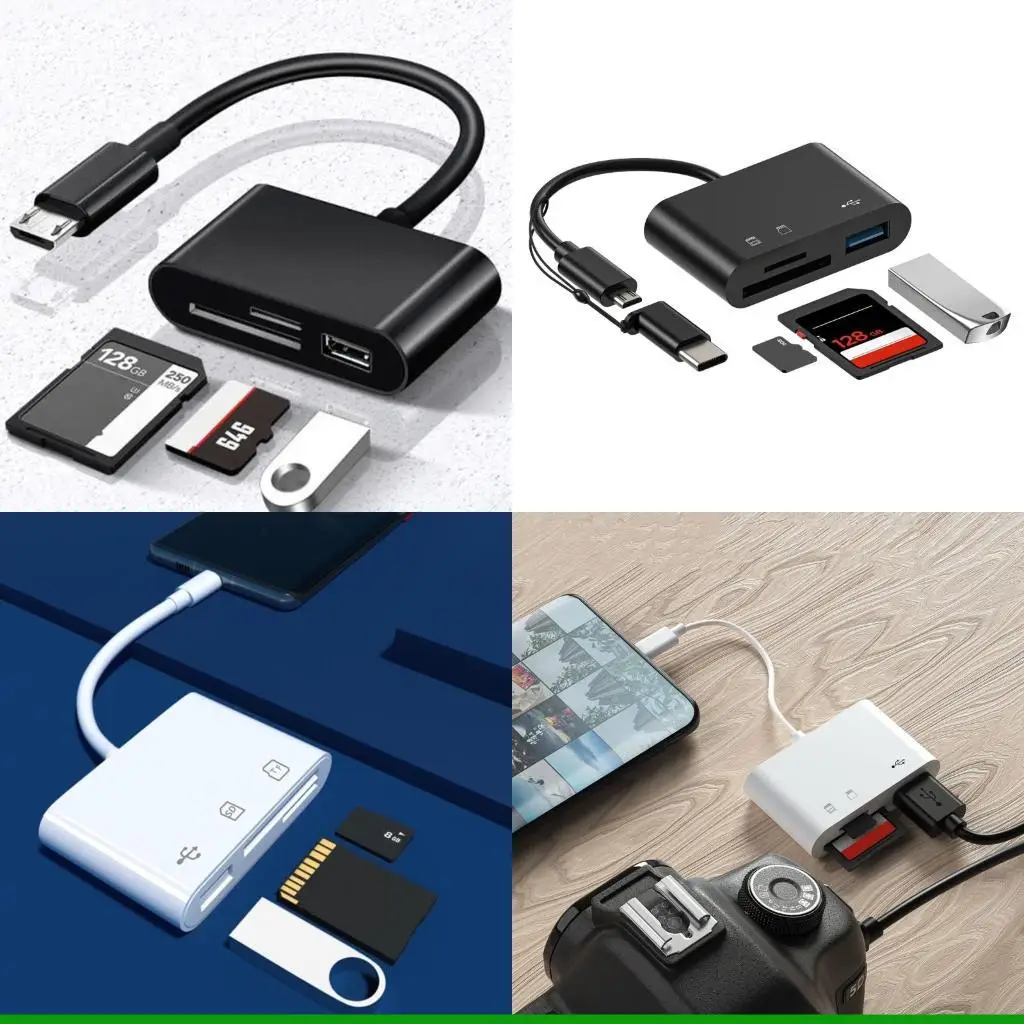 U55C High Speed USB Micro B TF Flash Card Reader 5 в 1 OTG Hub Type C Adapter для Android Phone Computer